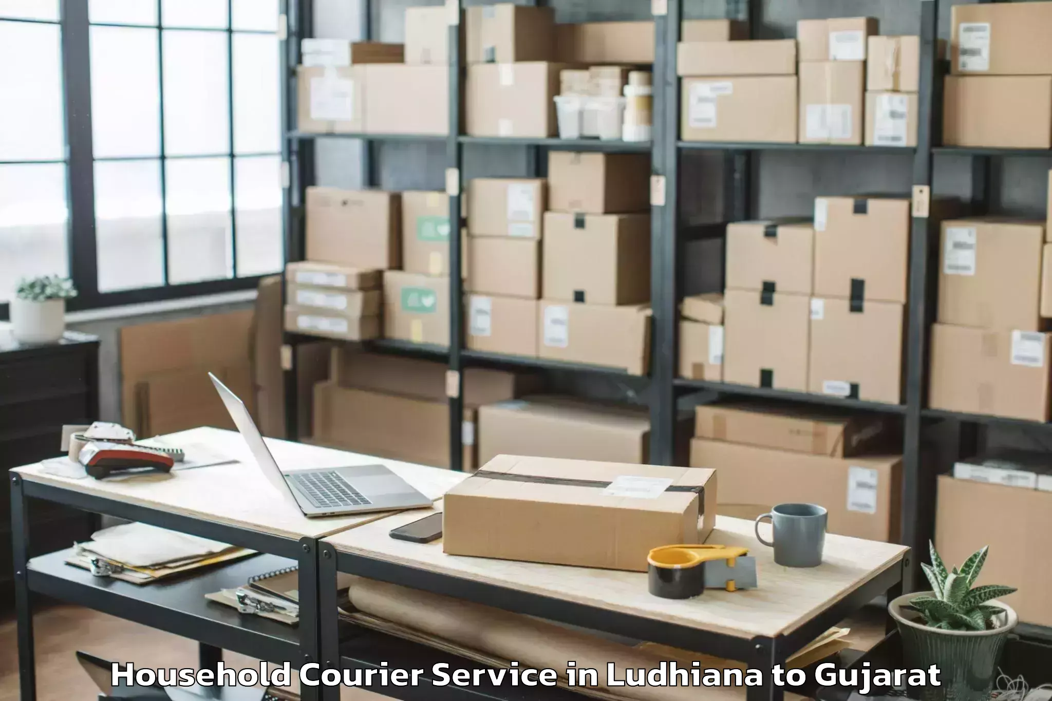 Comprehensive Ludhiana to Kadi Sarva Vishwavidyalaya Gan Household Courier